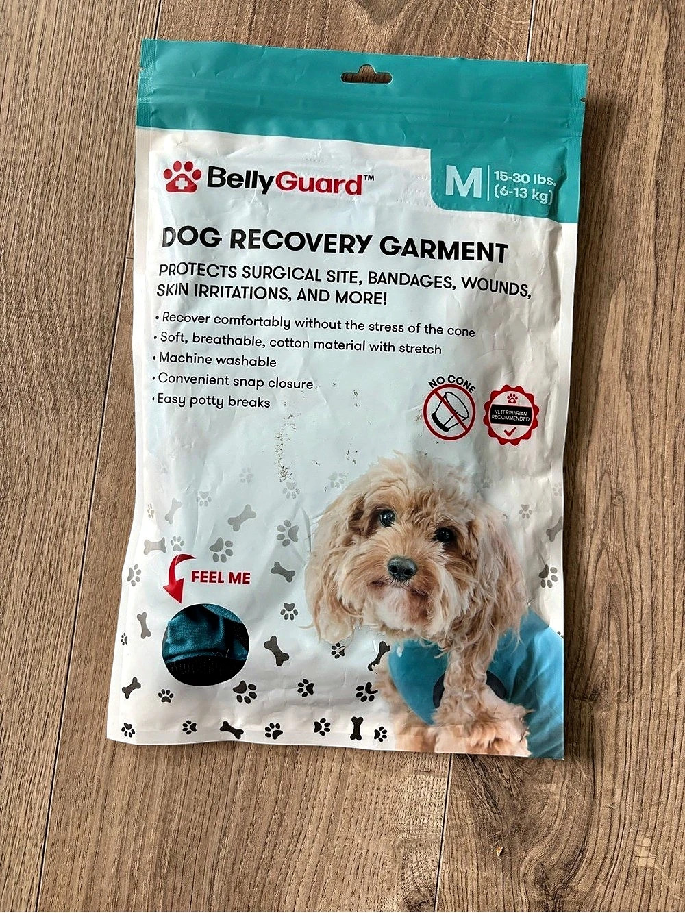 BellyGuard Dog Recovery Garment Blue Size Medium NWT